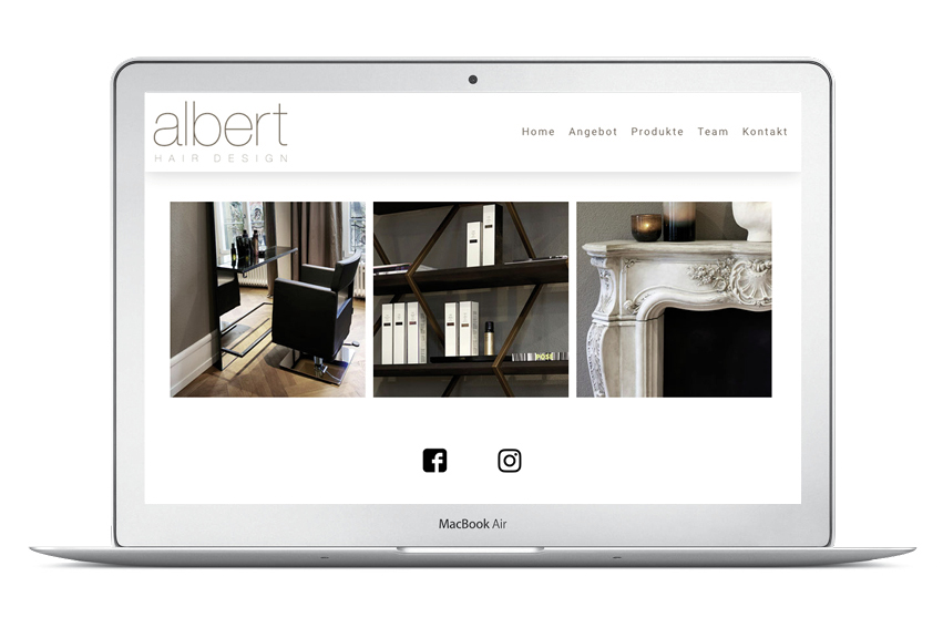 Produkte und Social Media von Albert Hair Design