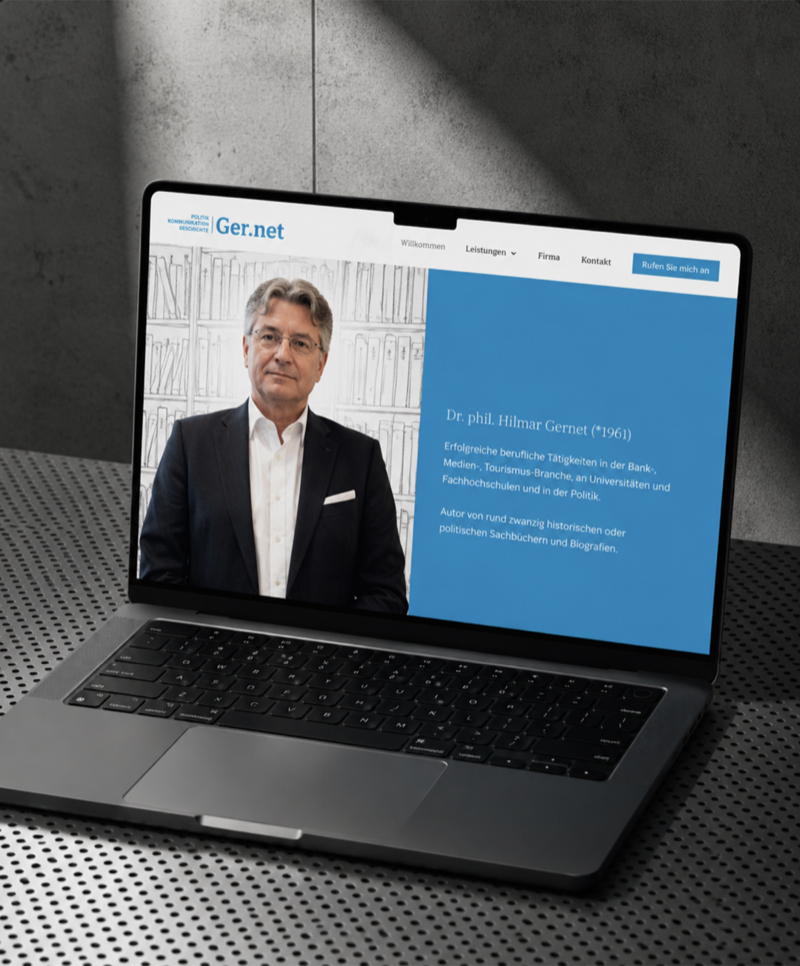 GER.NET Website auf Laptop