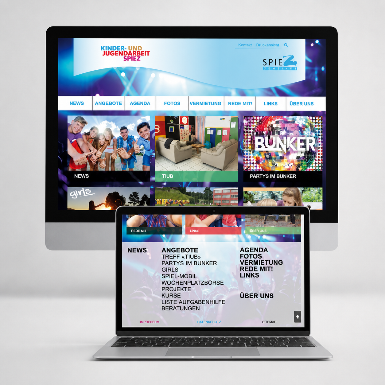 Kinder- und Jugendarbeit Spiez Online Design