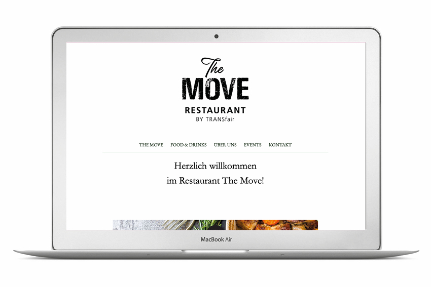 The Move Restaurant Website auf einem Laptop